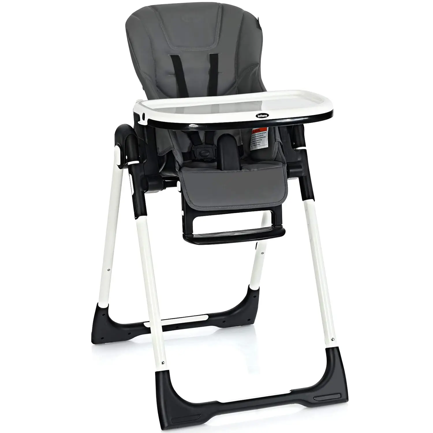 High Chair for Babies & Toddlers, Foldable Highchair with Multiple Adjustable Backrest, Footrest and Seat Height