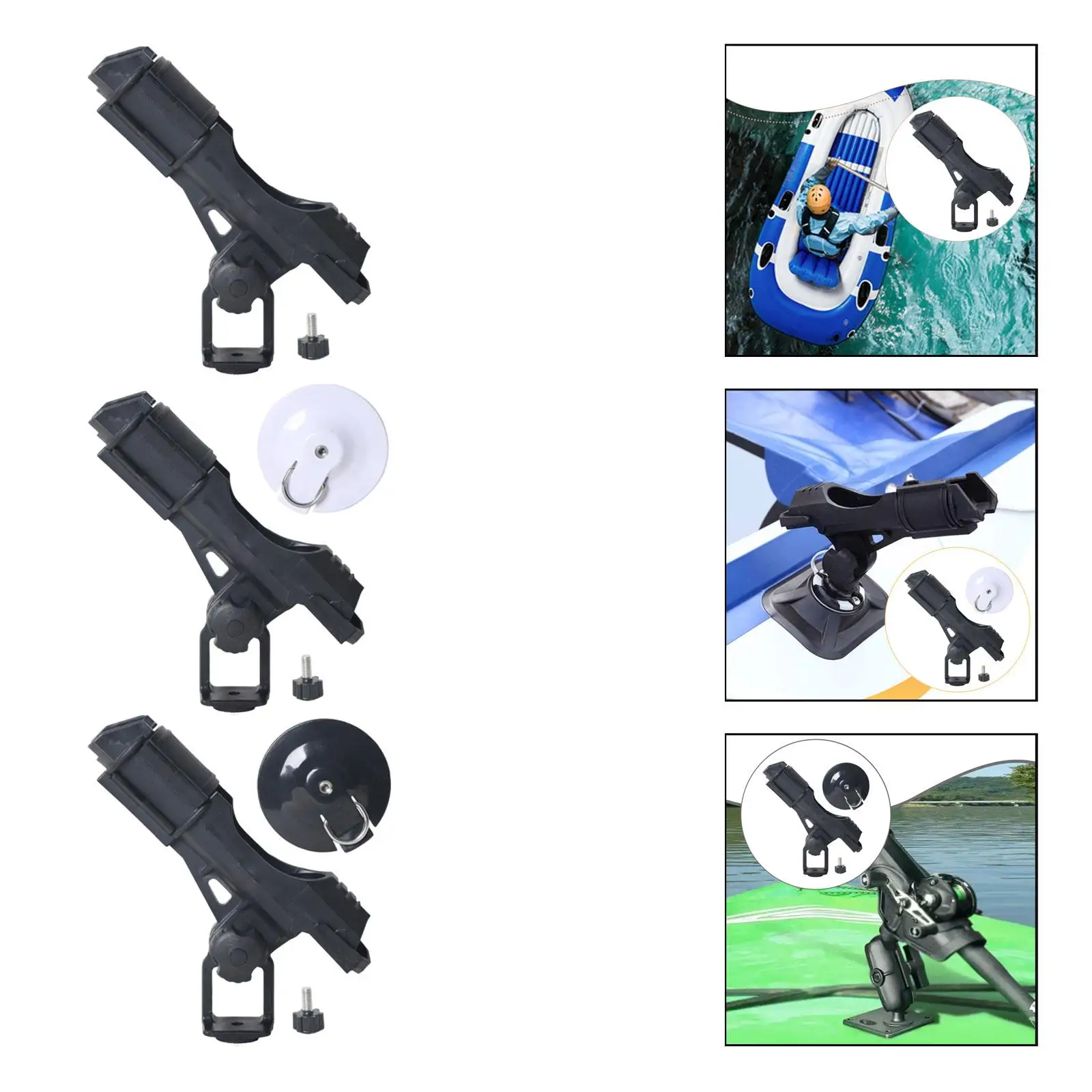

Fishing Rod Mount Adjustable Rack Accessory for Inflatable Boat Kayak Fishing Rod Support Stable Easy Installation