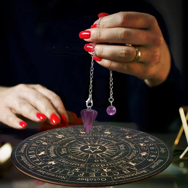 Metaphysical Altar Ouija Board Wood Pendulum Board Moon Star Divination Energy Carven Plate Healing Meditation Board Ornaments