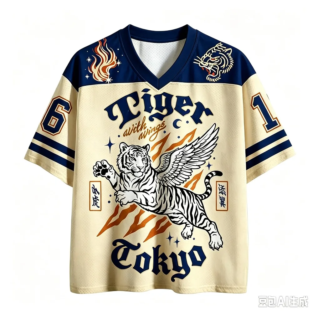 Retro Flying Tiger 3D-gedrucktes Schnelltrocknendes Atmungsaktives Sport-T-Shirt für Männer und Frauen mit V-Ausschnitt, Modisches Streetwear Y2K Eltern-Kind-Kleidung – Detail 3