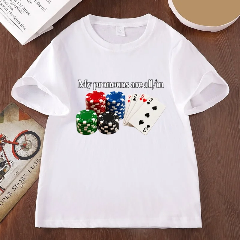 My Pronouns Are All in Printed T-shirt Men Casual Crew Neck Short Sleeve T-Shirt Unisex Streetwear T Shirt Comfortable Short