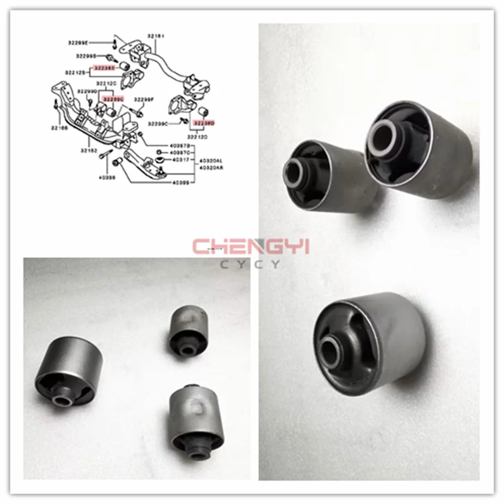 Front Differential Support Bushing Rubber Sleeve For Pajero Pinin H65W H66W H67W H76W H77W MB430694 MB672106