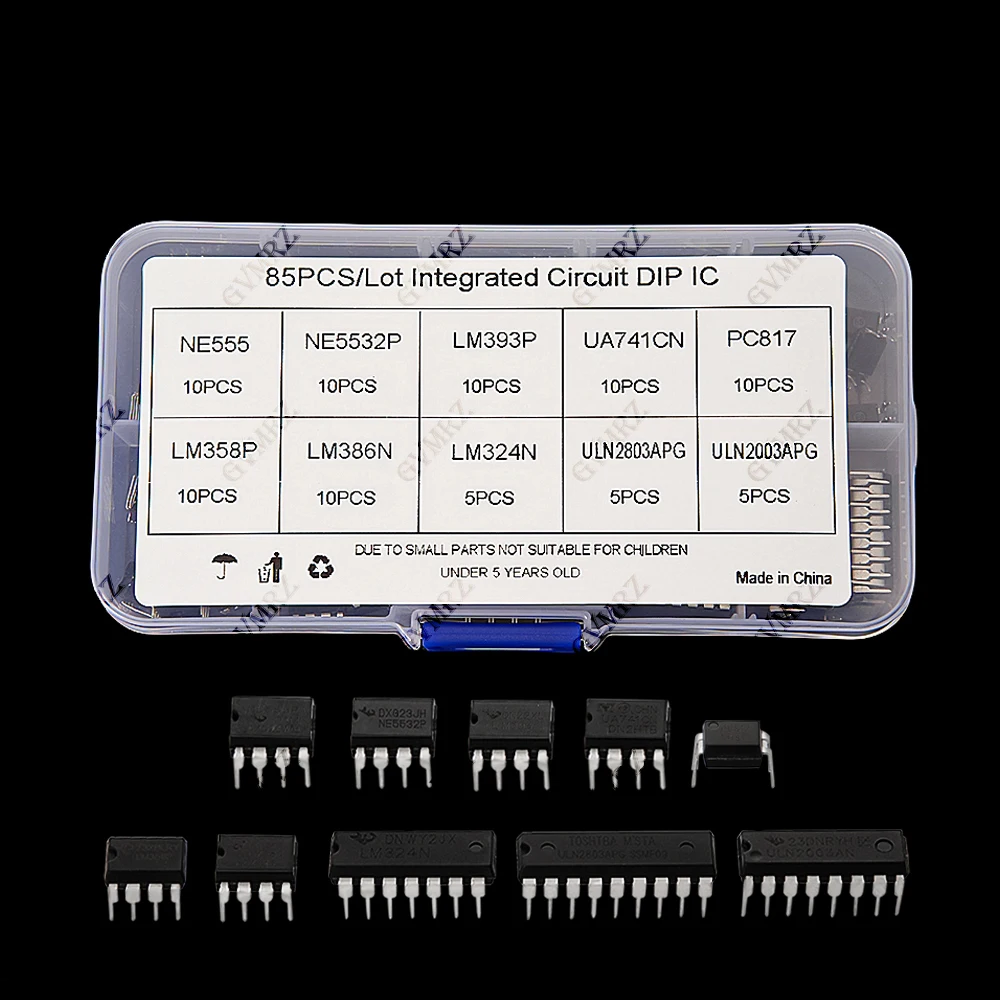 10Values 85PCS IC LM324 PC817 LM358 chip IC kit DIP direct insertion NE555 single precision timer LM393