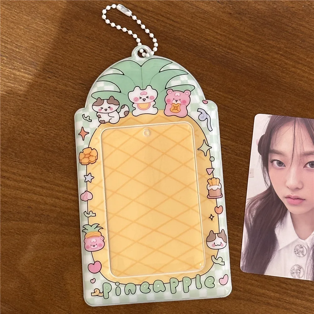 Suporte De Photocard De Abacaxi, Caso De Cartão De Foto, Caixa De Armazenamento De Cartão De Foto, Kpop Frame, Suprimentos De Cartão De Foto, Decoração Do Suporte De Photocards