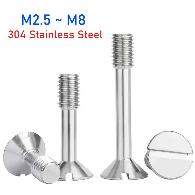 Peijian M2.5 M3 M4 M5 M6 M8 SUS304 Stianless Steel Slotted Countersunk Screw Gb68 Half-tooth Flat Anti-falling Bolt