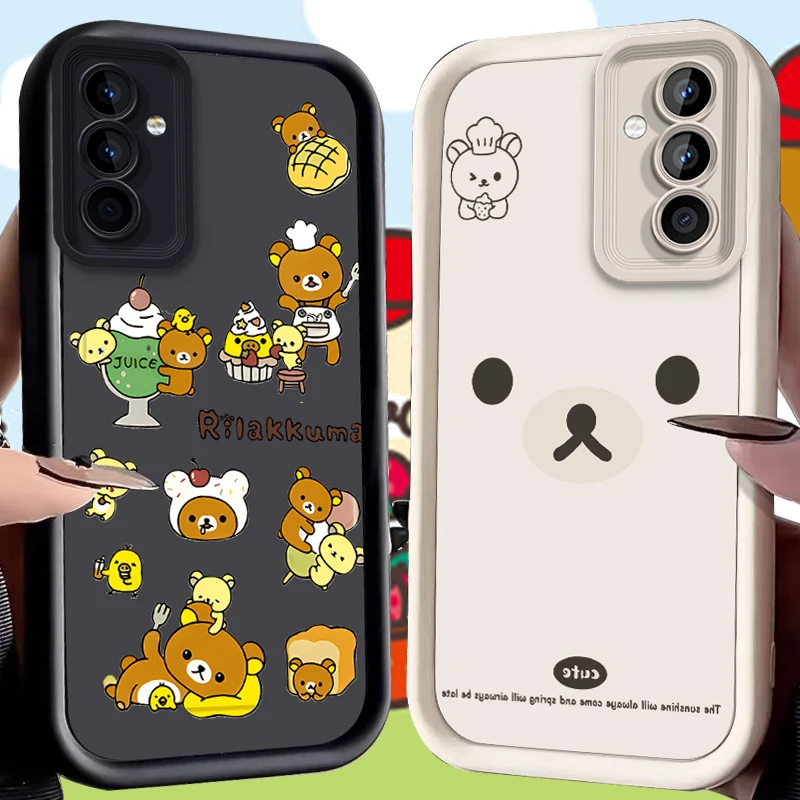 R-Rilakkuma Hülle für Samsung Galaxy S25 Ultra Plus S24 S23 S22 S21 S20 FE A73 A72 A71 A56 A55 A54 5G A52 A52S A51 4G Soft Cover