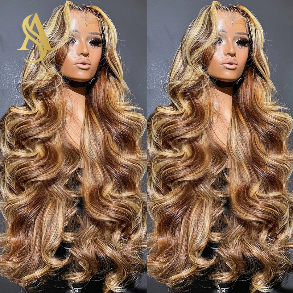 

Alisa Highlight Body Wave 13x6 Hd Lace Front Wig Human Hair 13x4 Honey Blonde Colored Wigs For Women Preplucked Lace Frontal Wig