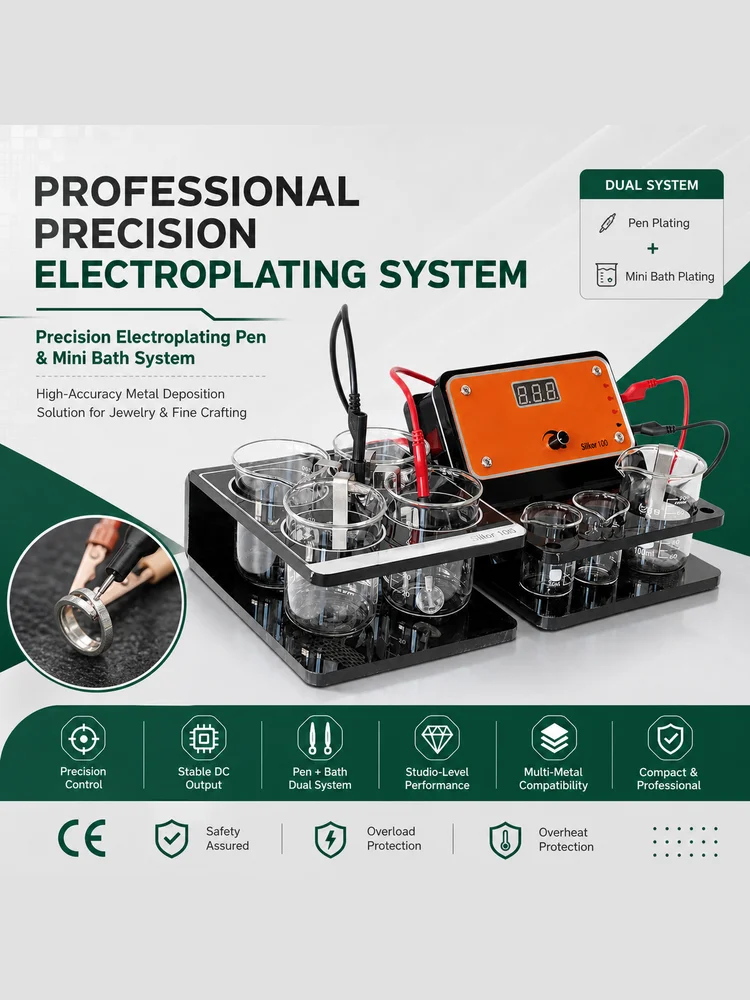 Jewelry Gold Silver C | Professional Precision Electroplating System Dual Pen Bath Plating Machine Digital DC Power Supply