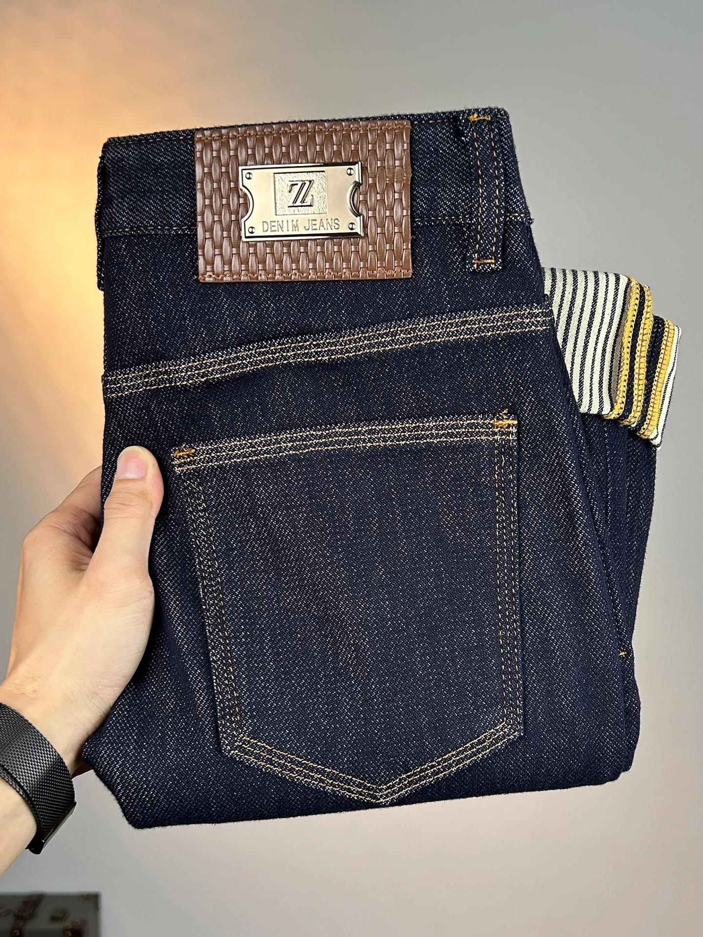 

High Quality Men's Straight Leg Jeans Slim Fit Casual American Style Versatile Cotton Blend Resistant to Wear for Spring Summer