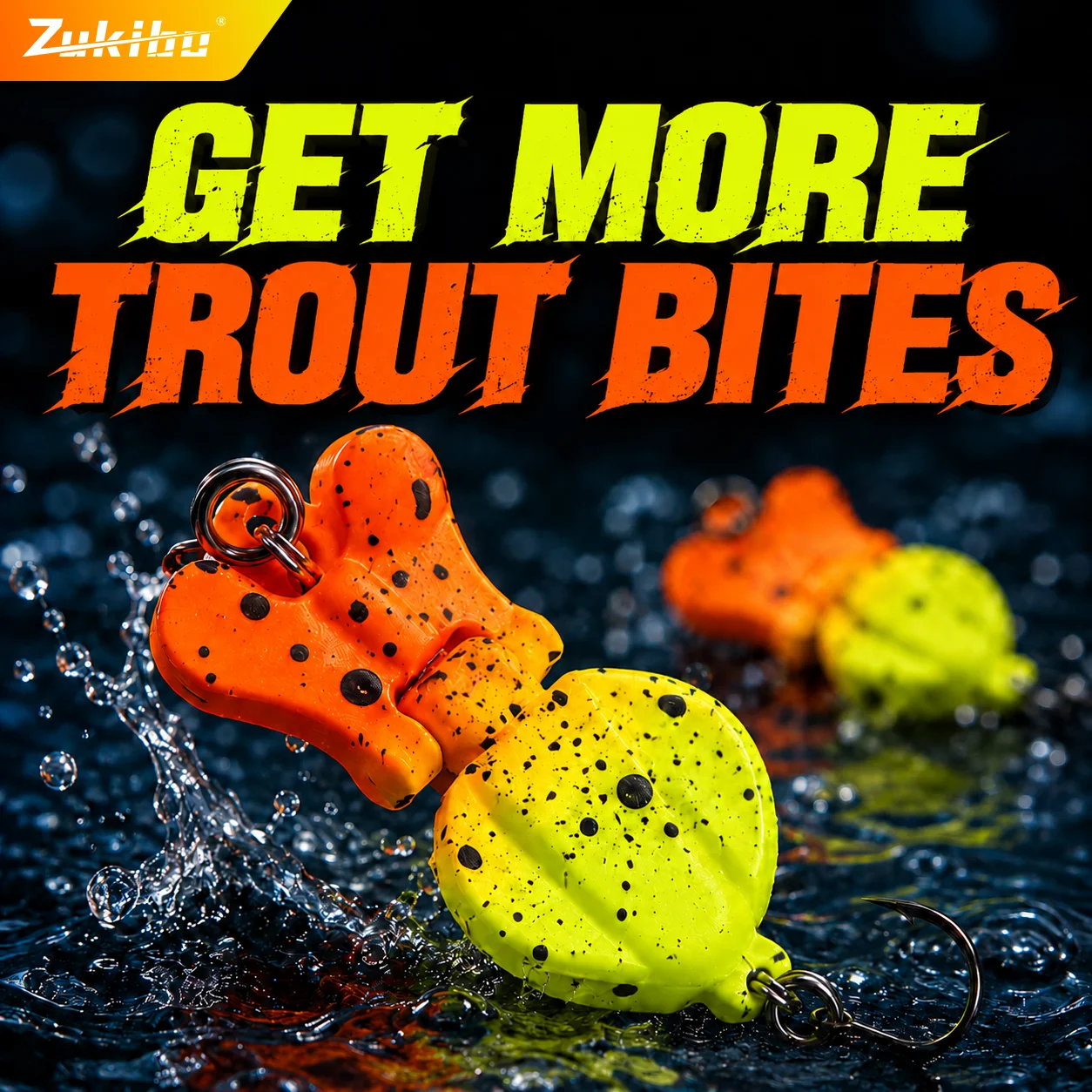 ZUKIBO Micro Dual-Section Angelköder Einzelhaken Hartköder Wolframperle S-Aktion Streamköder für Forelle, Barsch, Mandarin, Culter