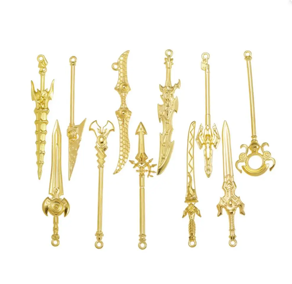 100pcs beautiful Antique Silver Plated Weapons Spear Sword Charms Pendants For DIY Bracelet Necklace Jewelry Making F0018