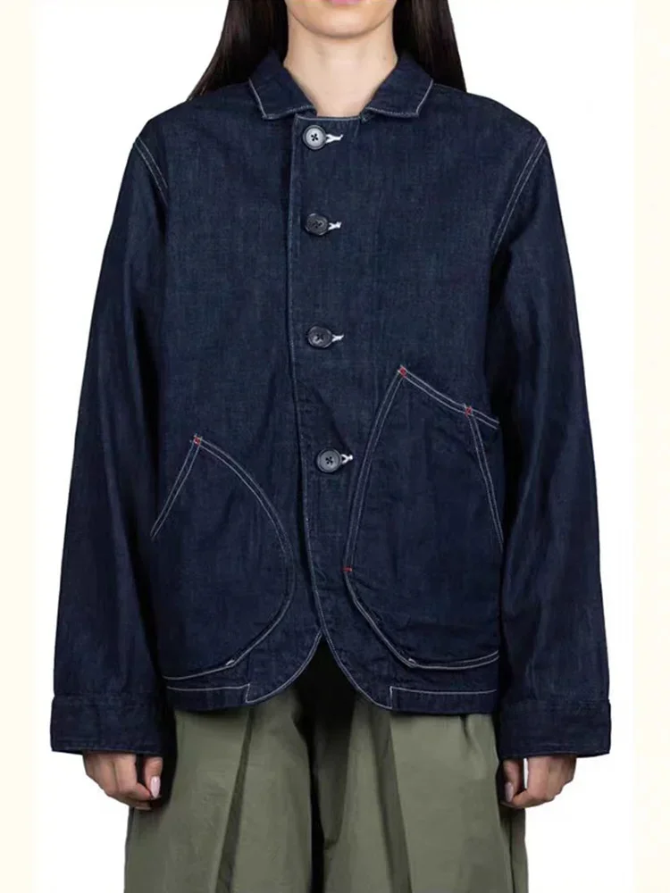

25ss KAPITAL Hirata Hongri Loose Men and Women Washed Denim Pullover Jacket Coat