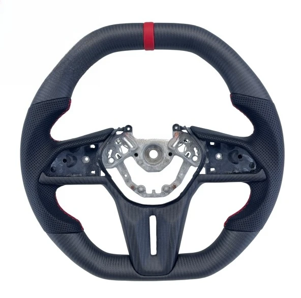 

Excellent matte carbon fiber steering wheel for GTR 2017 + with red stripes
