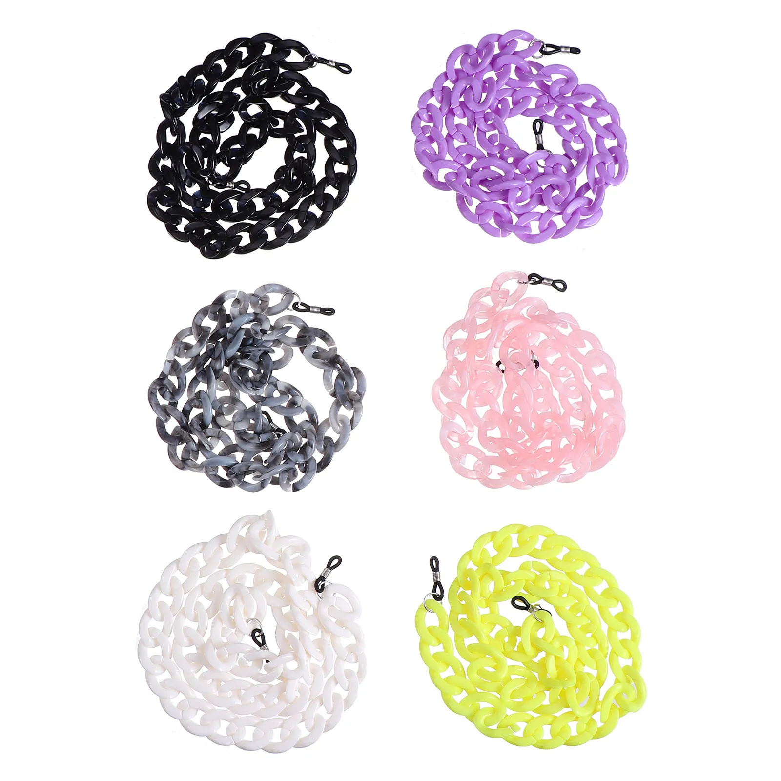 

Набор из 6 модных цепочек для очков и масок с зажимами, шнурок-держатель для маски, предотвращающий сползание, для ежедневного использования