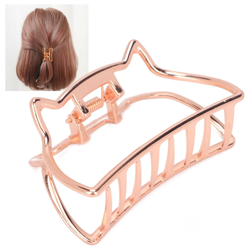 Daily Use Strong Hold Hair Claw Clips Cat Shape Elegant Jaw Clips Non-Slip Design Stylish Hair Accessories For Women