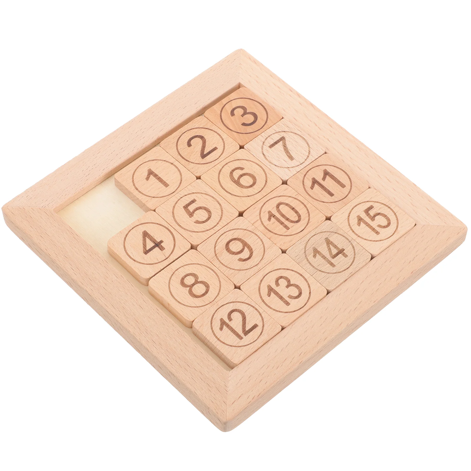 Sliding Puzzle Number Cognitive Toy Logical Thinking Training Kids IQ Game Safe Smooth Corners Toddler Hands Montessori