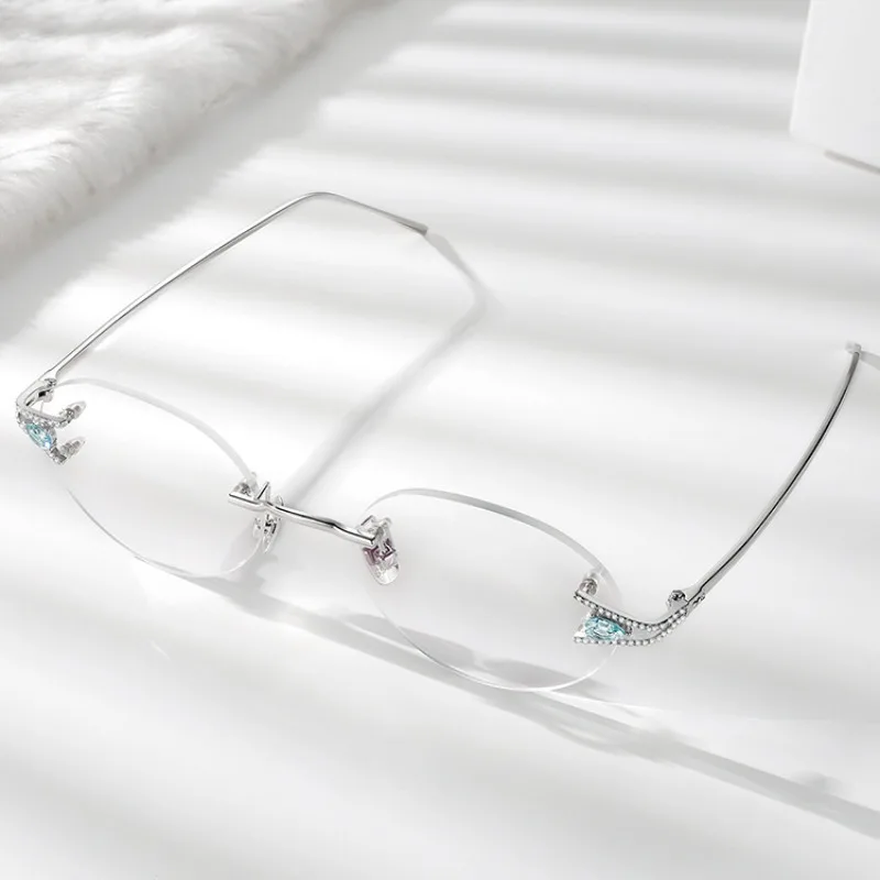 Glasses frame square business glasses frame half frame can be equipped with anti-blue myopia glasses