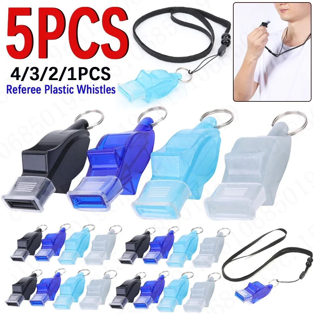 صافرة بلاستيكية لحكم المدرب ، صفارات للبقاء على قيد الحياة في الهواء الطلق ، تدريب الكلاب الأليفة ، تعليق الرقبة الرياضية ، 5-1