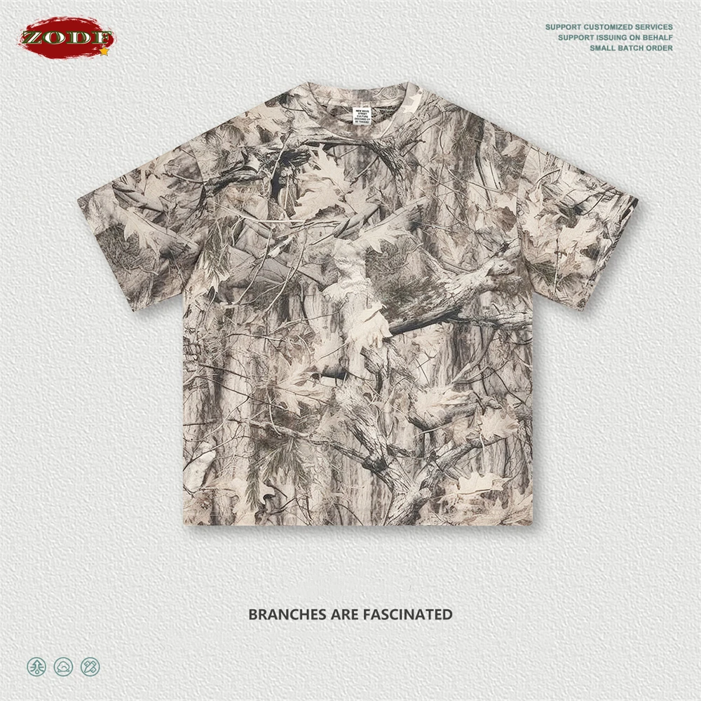 ZODF العصرية 2026 الصيف رجل التمويه الطباعة تي شيرت للجنسين شارع العليا 240gsm الرياضة سريعة الجافة تي شيرت الشارع الشهير HY1176 #6
