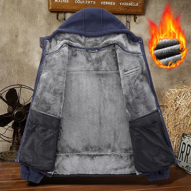 Novo inverno masculino lã térmica jaqueta tática esportes ao ar livre casaco com capuz militar softshell caminhadas ao ar livre jaquetas do exército 5xl