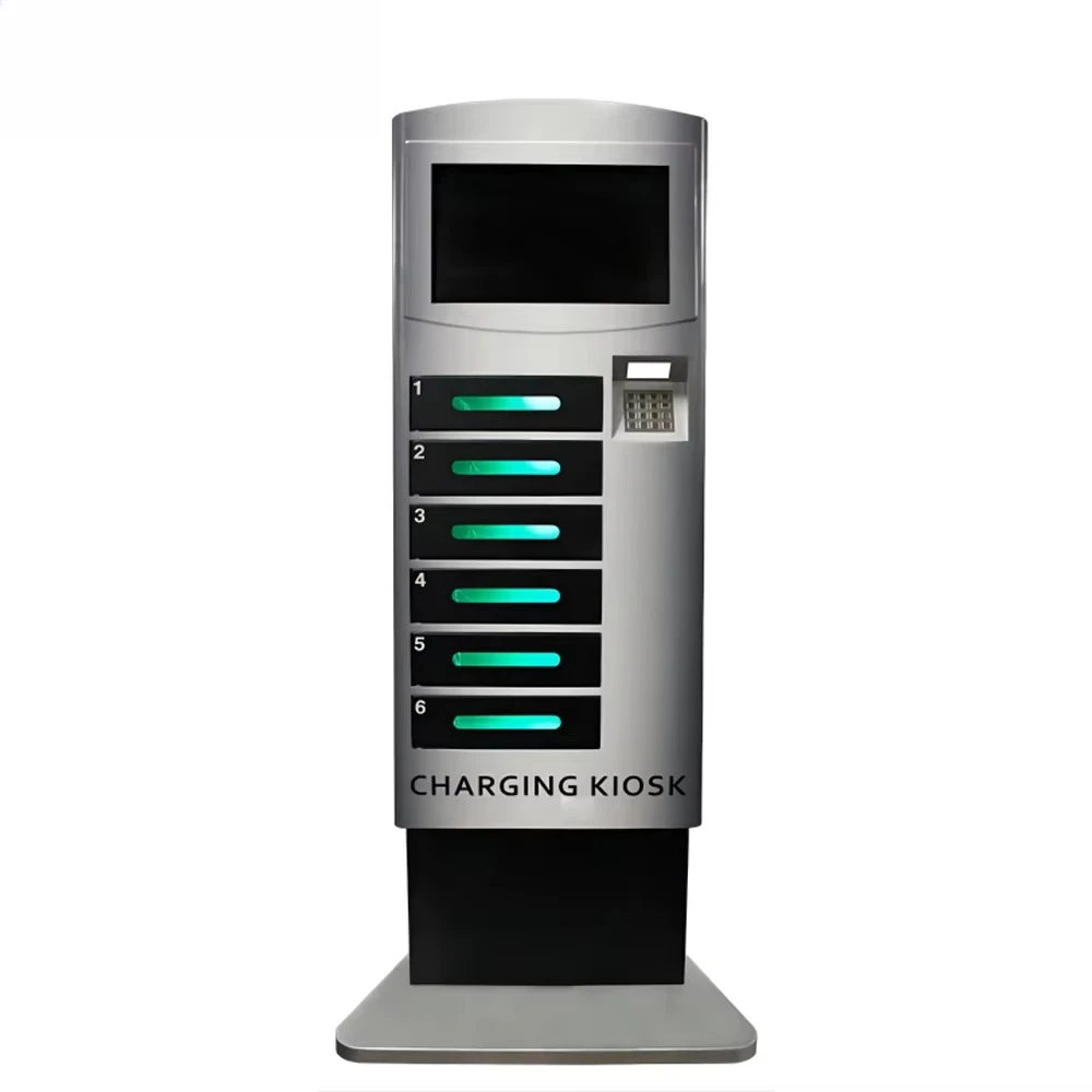 Card Operated Cell Phone Charging Station Kiosk With Wireless Wifi Power Bank Vending Machine