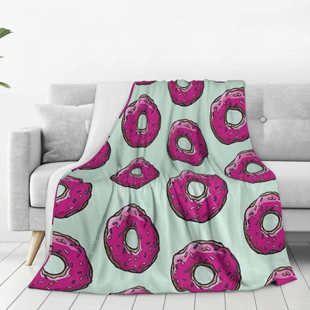 Classic Simpsons Donuts Blanket Fleece Warm Sofa Throw Blankets For Home Bedroom Outdoor Throws Bedspread Quilt