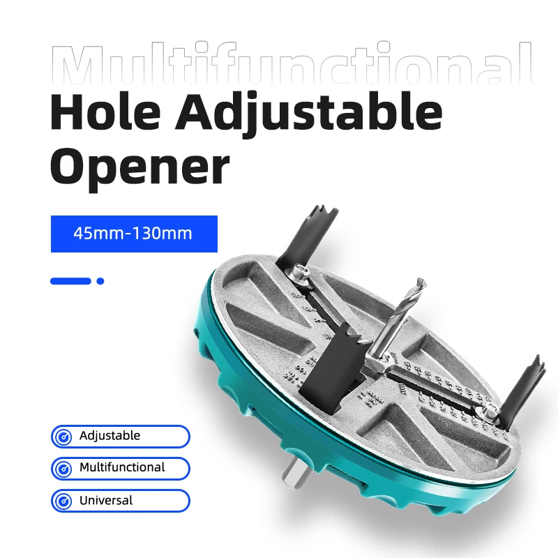 

Woodworking Hole Adjustable Opener - Multifunctional Universal Hole Opener Diameter Hole Saw 45mm-130mm - Carpentry Tool