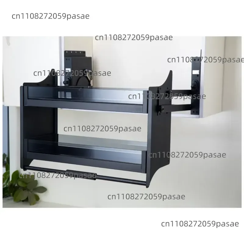 

Modern Design Wood Kitchen Cabinet Accessories Soft Close Glass Elevator Basket & Pull Lifting Shelves Food Storage Container