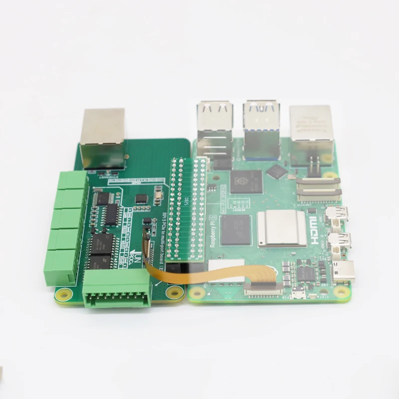 JUNROC Raspberry Pi 5 PCIe To Gigabit Ethernet & USB Gpio Multi-Port Expansion Board With Can/Rs485/Rs232 Support