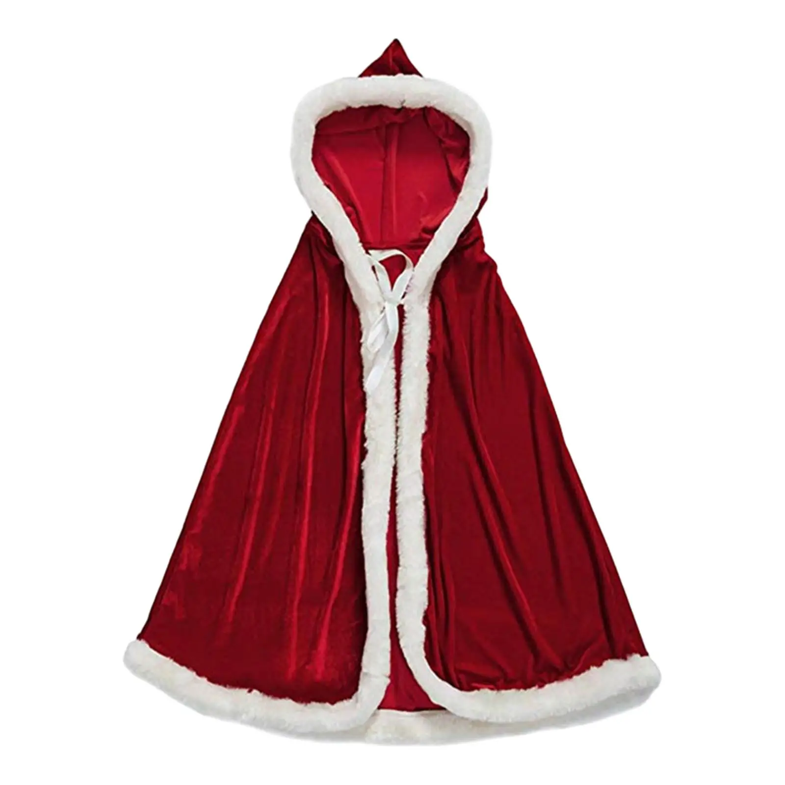 3x Halloween Christmas Costume Cloak Velvet Hooded Cape Lightweight Santa Claus Robe for Props Themed Party Stage Performance
