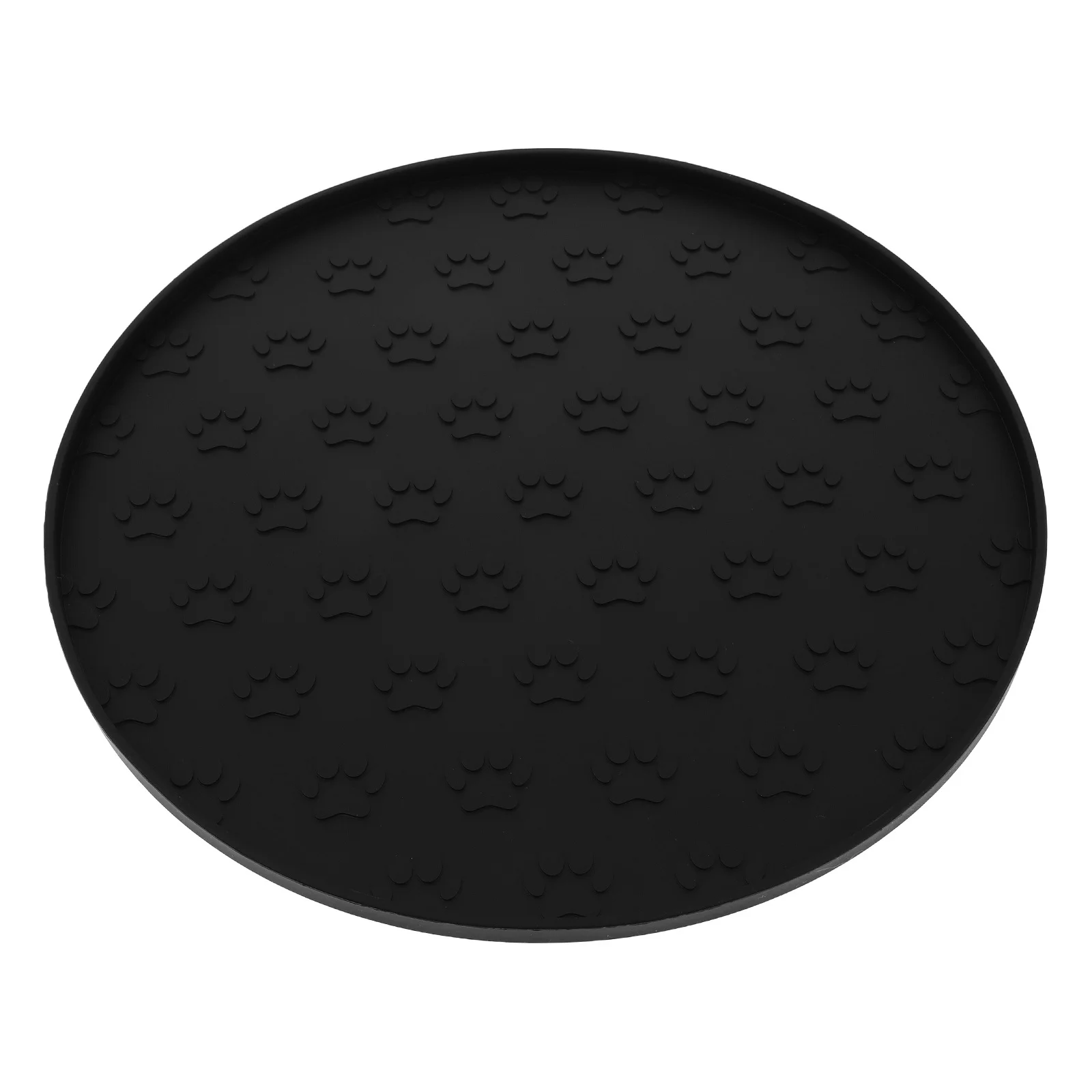 

Round Silicone Dog Food Mat Raised Edge Waterproof Pet Feeding Tray Floor Protector Cat Kitten Bowl Placemat Silicone Dog Mat
