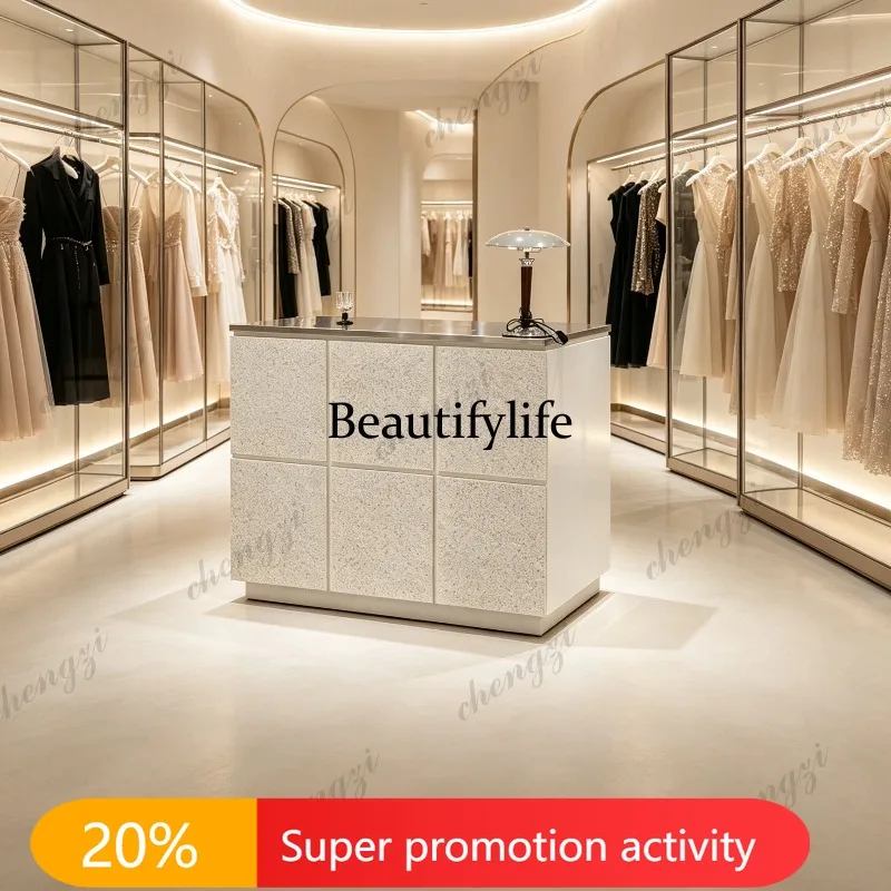 N178 Stainless steel bar clothing store travertine checkout page children's clothing store premium counter front desk