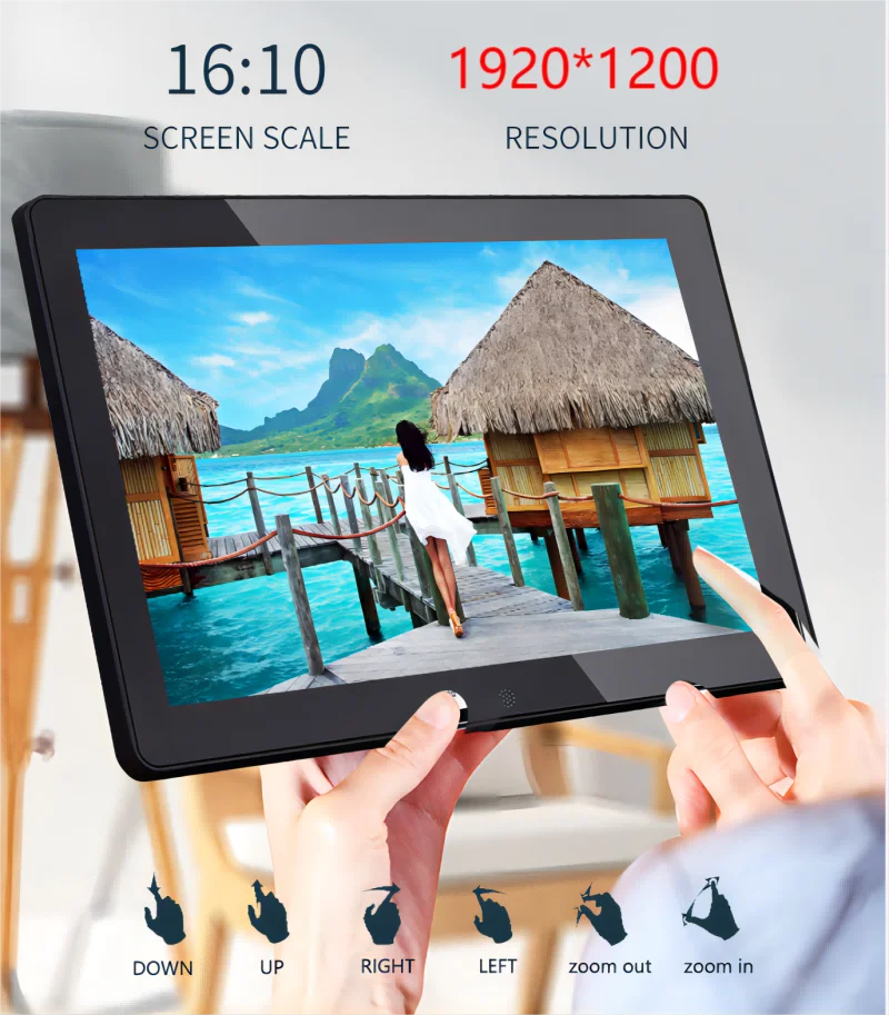 

12.1-inch 1920x1200 IPS Touch Screen Tablet, Android 13 RK3568 4-core 4GB 32GB Digital Signage RJ45 POE Surveillanc Monitor