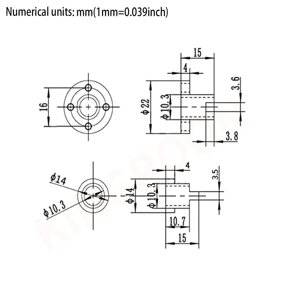 2pcs Durable Spring Loaded Anti Backlash Nut Mounting Thread Precision Lead Screw Nut Elimination Gap Nut For CNC Machine