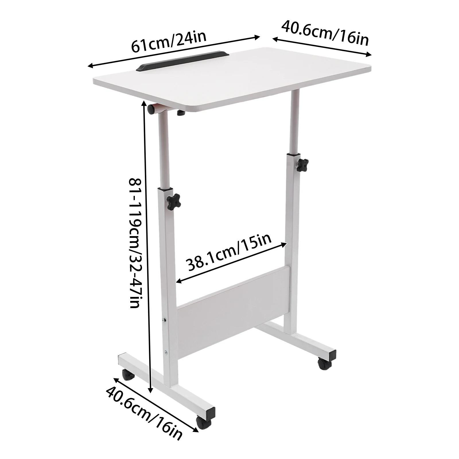 

NEW Adjustable Height Standing Desk, Portable Laptop Desk with Rolling Computer Stand MDF, Carbon Steel for Office, Living Room