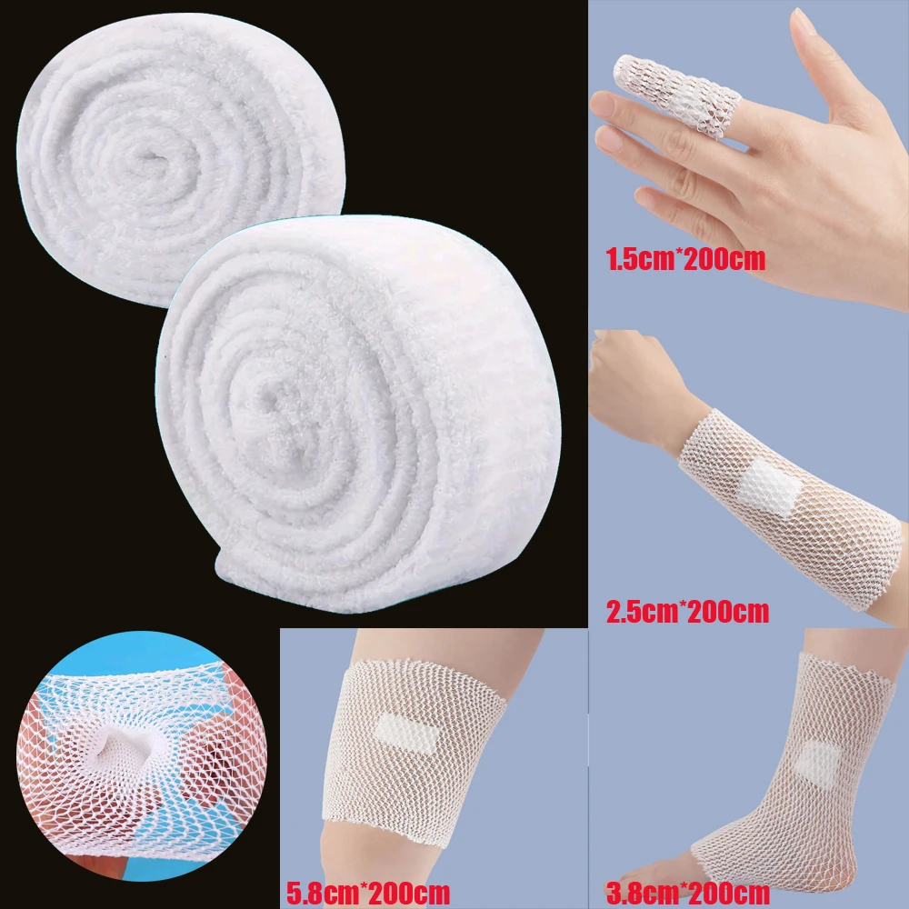 1-10 Roll Elastic Net Wound Dressing Net Tubular Bandage Mesh Tubing Tubular Gauze Fix Breathable Bandage Retainer