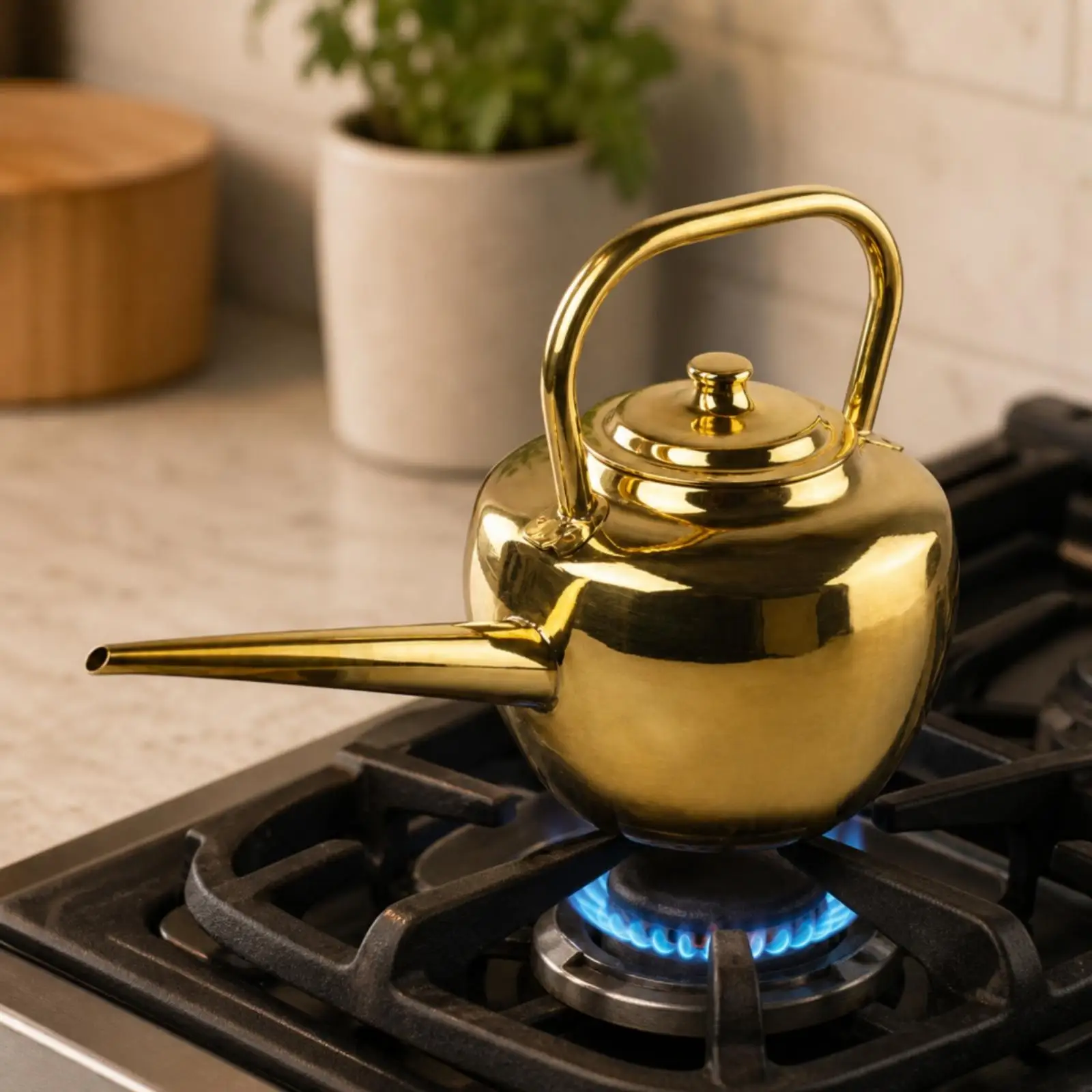 Kettle with Long Spout Classic Tea Kettle Cookware Sturdy Vessel Heavy Duty for Home Cooks, Kitchen