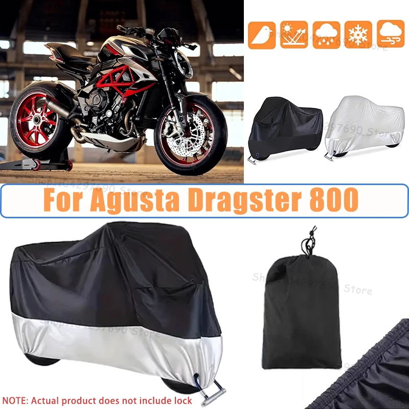 210D Oxford Motorcycle Cover Waterproof All Season UV Protection For Agusta Dragster 800 Anti-Tear Windproof Motorbike Cover