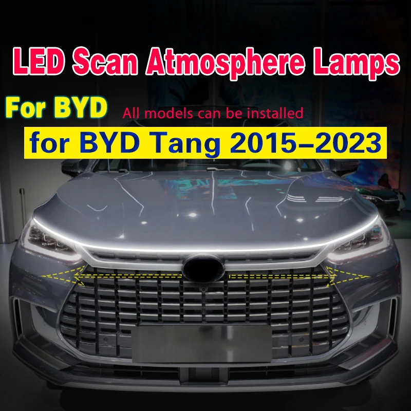 

Car LED DRL Daytime Running Light For BYD Tang 2015-2023 12V Fog Lamp Decorative Atmosphere Lamps Ambient Lights With Start Scan