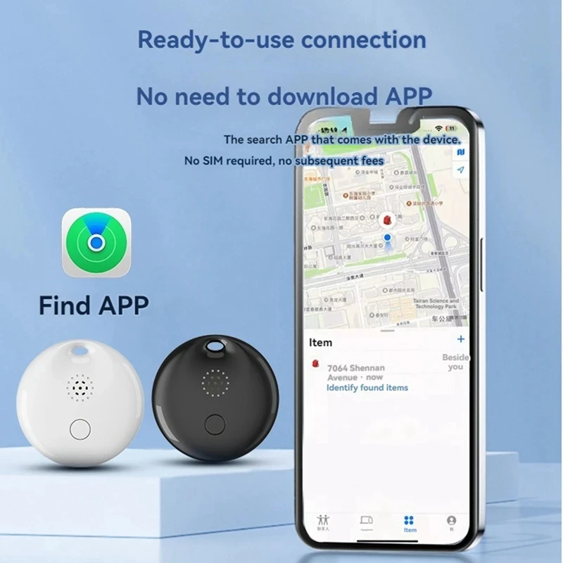

2025 New Smart Mini Tracking Locator For Airtag Findmy Global Search Anti Loss Locator Mini Circular Tracker For Kids Dog Pet
