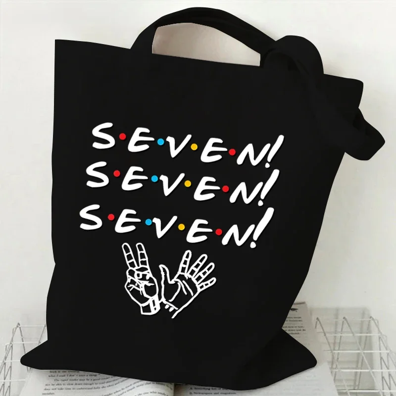 Pivot Shut Up Canvas Tote Bag Student Pivot Friends TV Show Shopping Bag Women Firend Graphic Casual Handbag Side Bag for Ladies