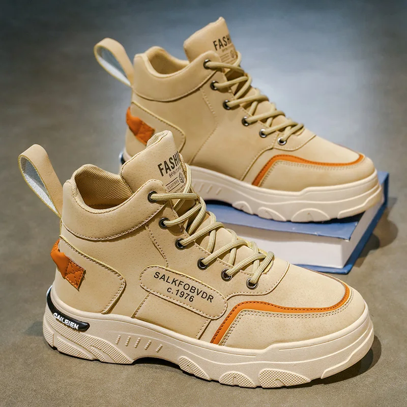 

Men's High-Top Thick-Soled Anti-Slip Wear-Resistant Casual Ankle Boots Autumn New Style Outdoor Work Shoes