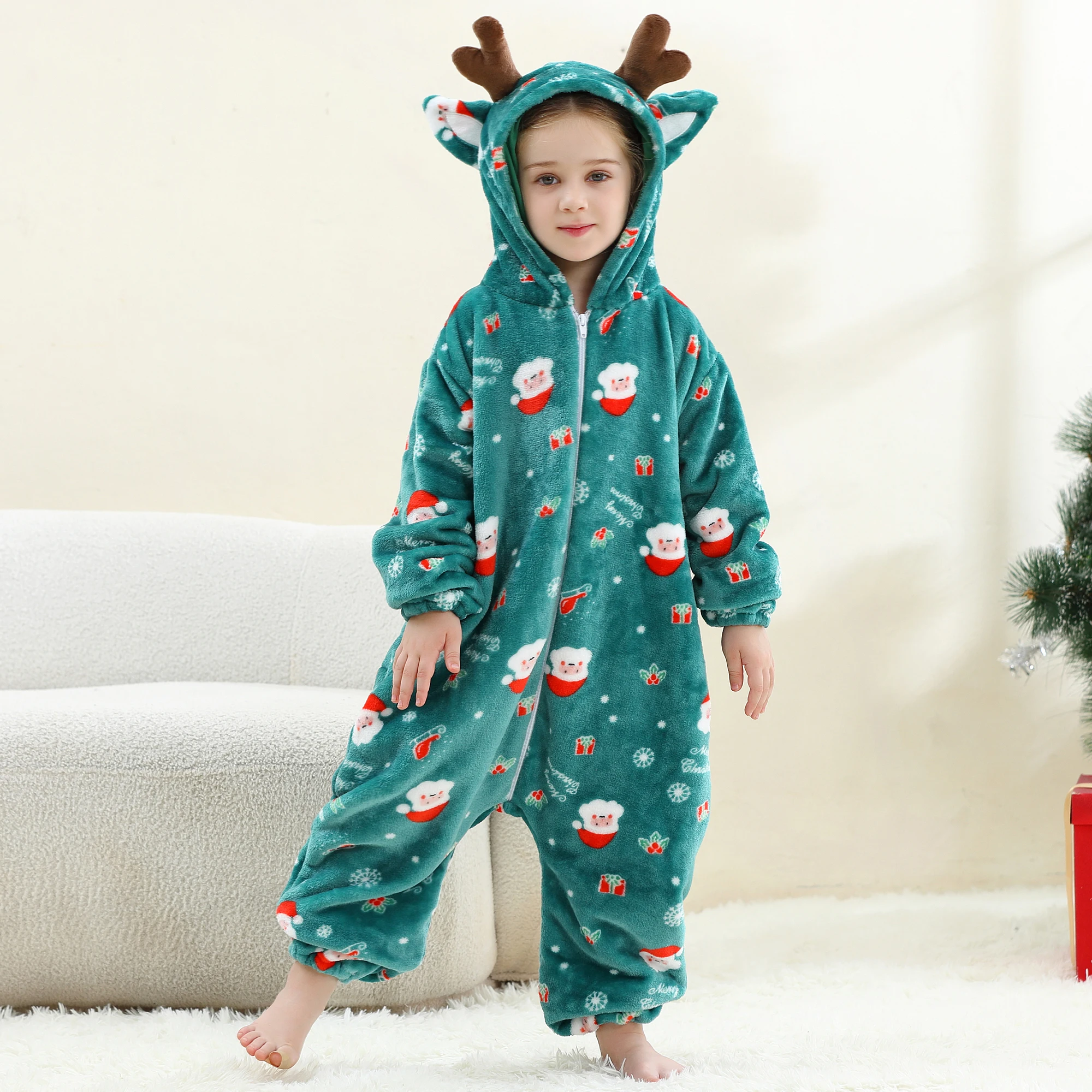 MICHLEY Löwen-Kinder-Schlafsack, Flanell-Decke, Schlafanzug 3-12 Jahre, Kapuzenpyjama, Kostümkleidung, Jumpsuit für Jungen und Mädchen – Detail 20