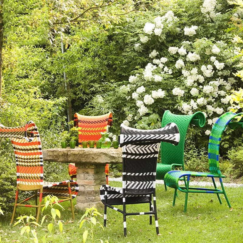 Sofa handgemachte Rattan kreative Internet-Promi-Armlehne hohe Rückenlehne Queen-Stuhl B & B