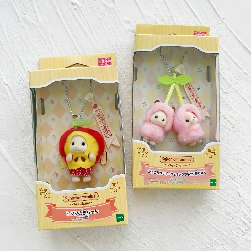 Original Sylvanian Families Fruit Series Pendant Banana Cherry Apple Strawberry Pendant For Birthday Toy Gifts