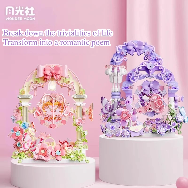 

WONDER MOON Flower Shadow Quicksand Small Particles Building Block Assembly Girls DIY Puzzle Birthday Gifts Toys Decorations