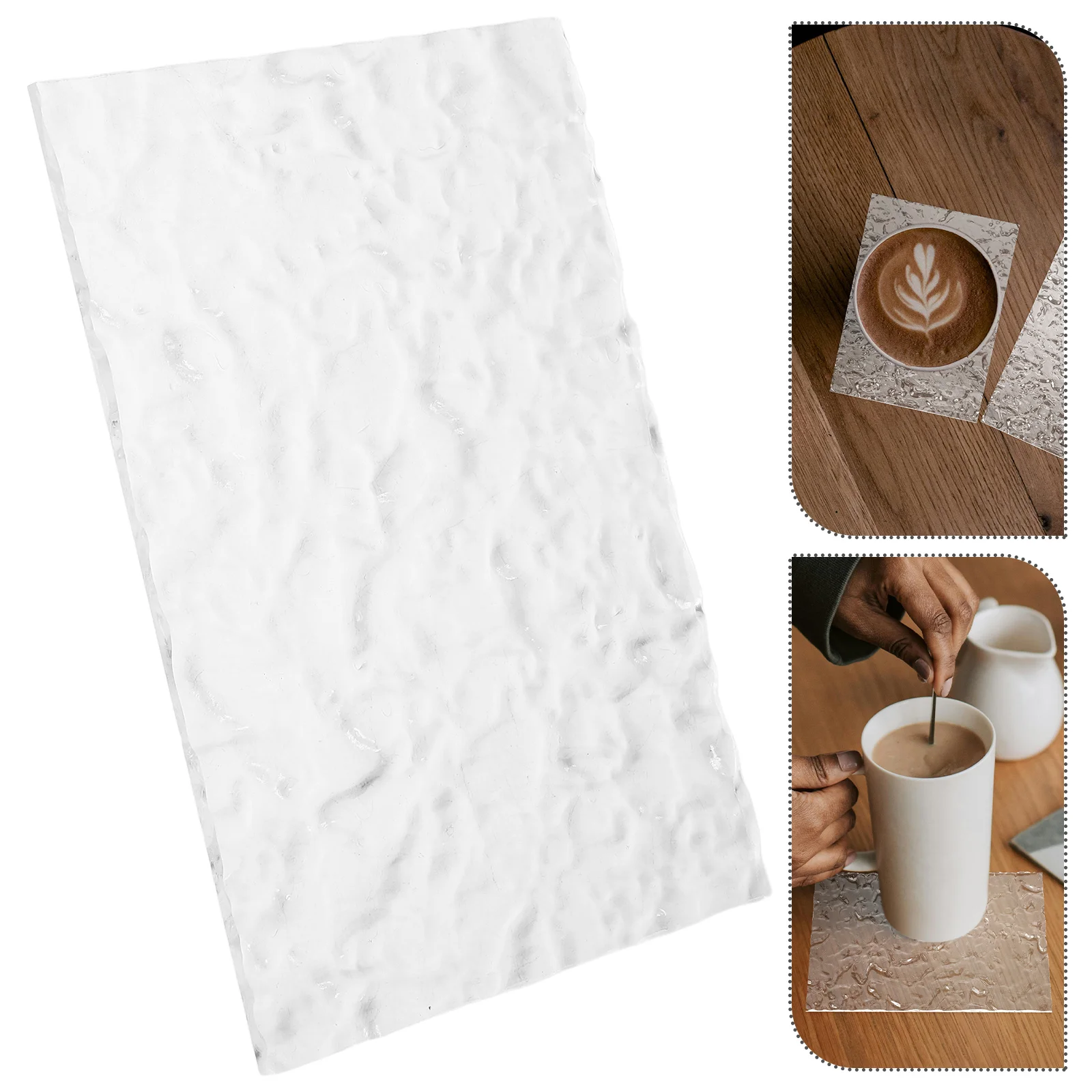 

Clear Water Ripple Acrylic Board Transparent Coaster For Cups Photo Background Rectangular Display Sheet Smooth Bottom