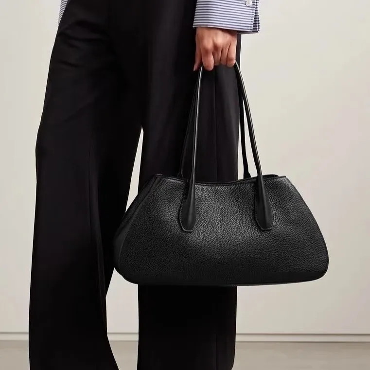 

Niche Design New Handbag First Layer Leather Minimalist Style Underarm Women's Bag Commuter Large Capacity Tote Bag Versatile