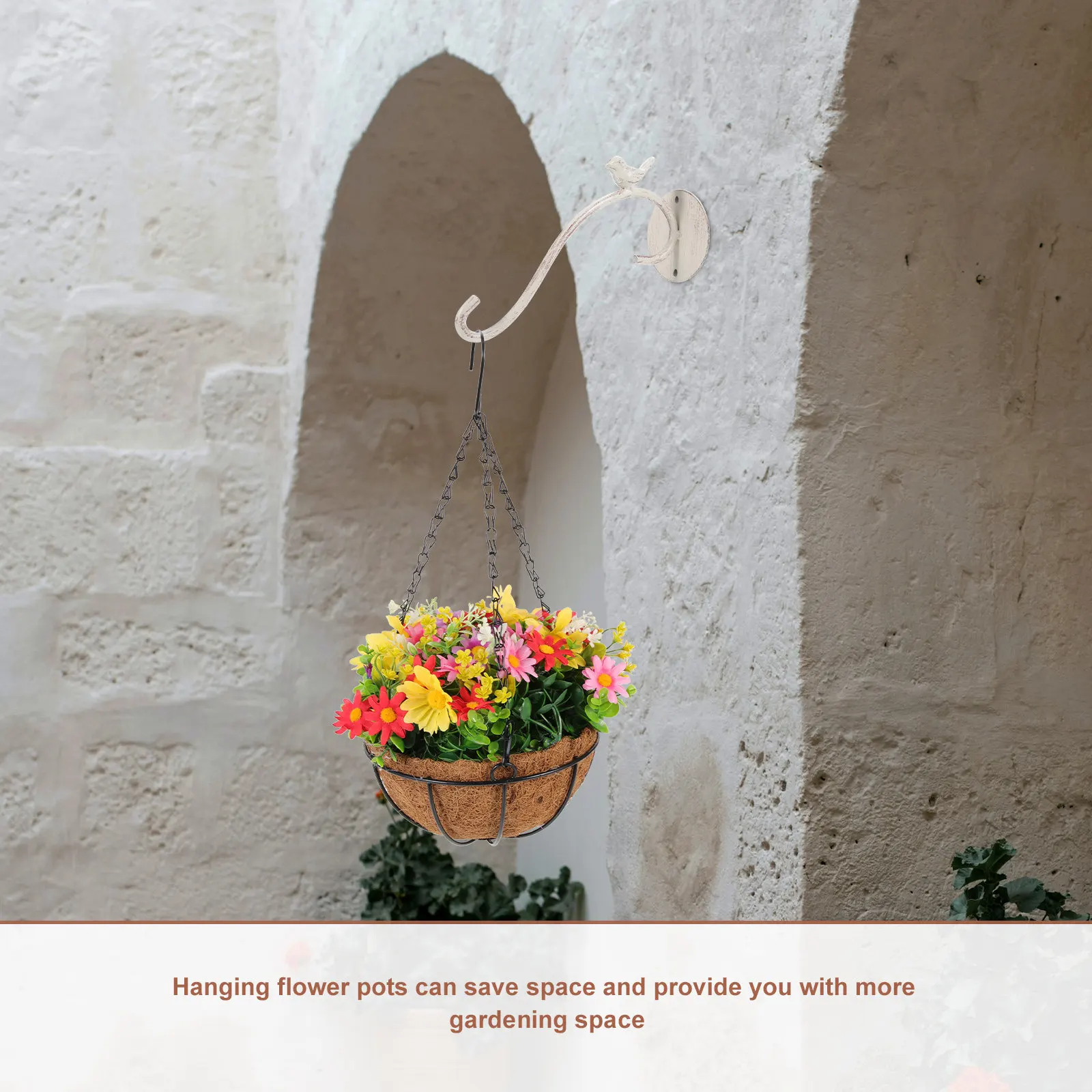 Iron Hanging Plant Hook Wall Mounted Simple Fixing Hook Outdoor Garden Balcony Hanging Basket Bracket Plant Holder Minimalist view 3