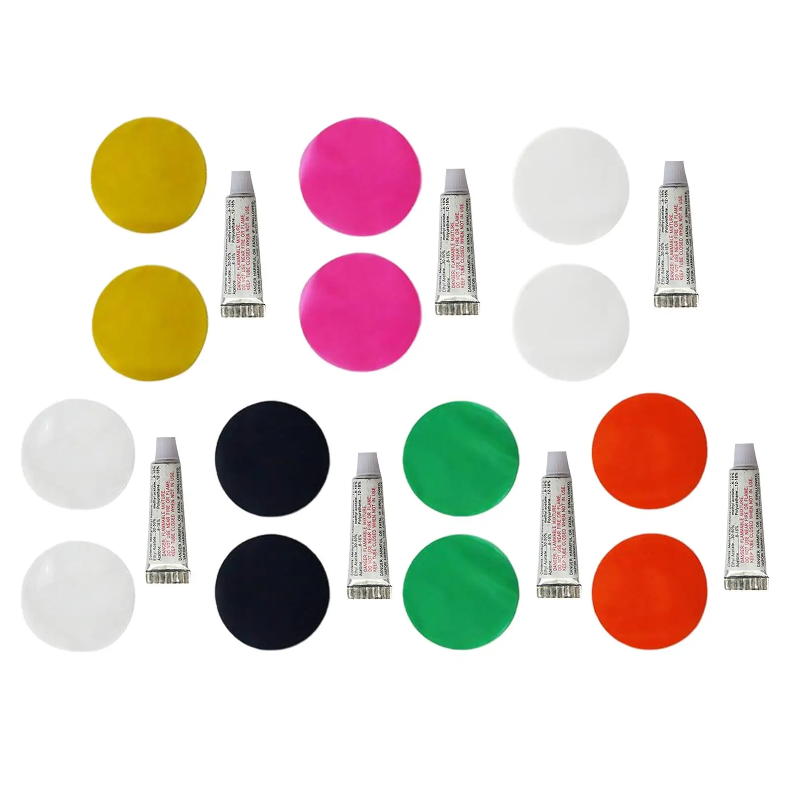 5.8cm Repair Patches kit and Glue Puncture Repair Waterproof for Rubber Boat Canoe Air Mattress Swimming Pools Floats